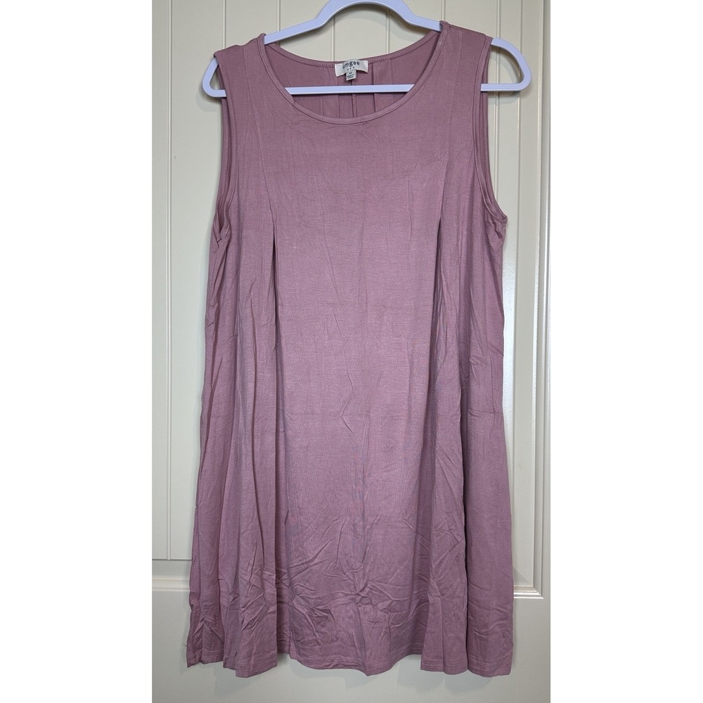 UMGEE Womens Pink  Stretch Knit‎ Sleeveless Swinger Flowy Dress Sz M GUC